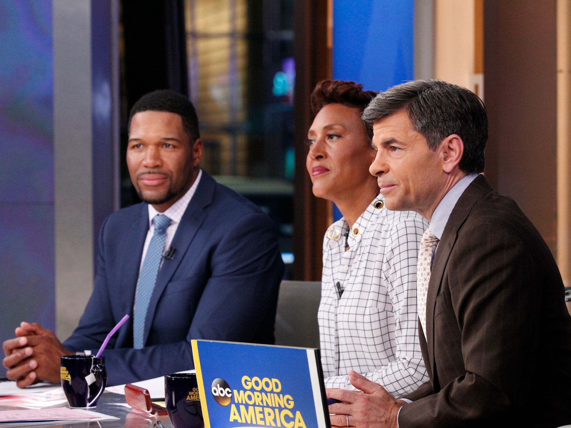 George Stephanopoulos hosts GMA with alternative team in reshuffle as Robin  Roberts and Michael Strahan step out | HELLO!