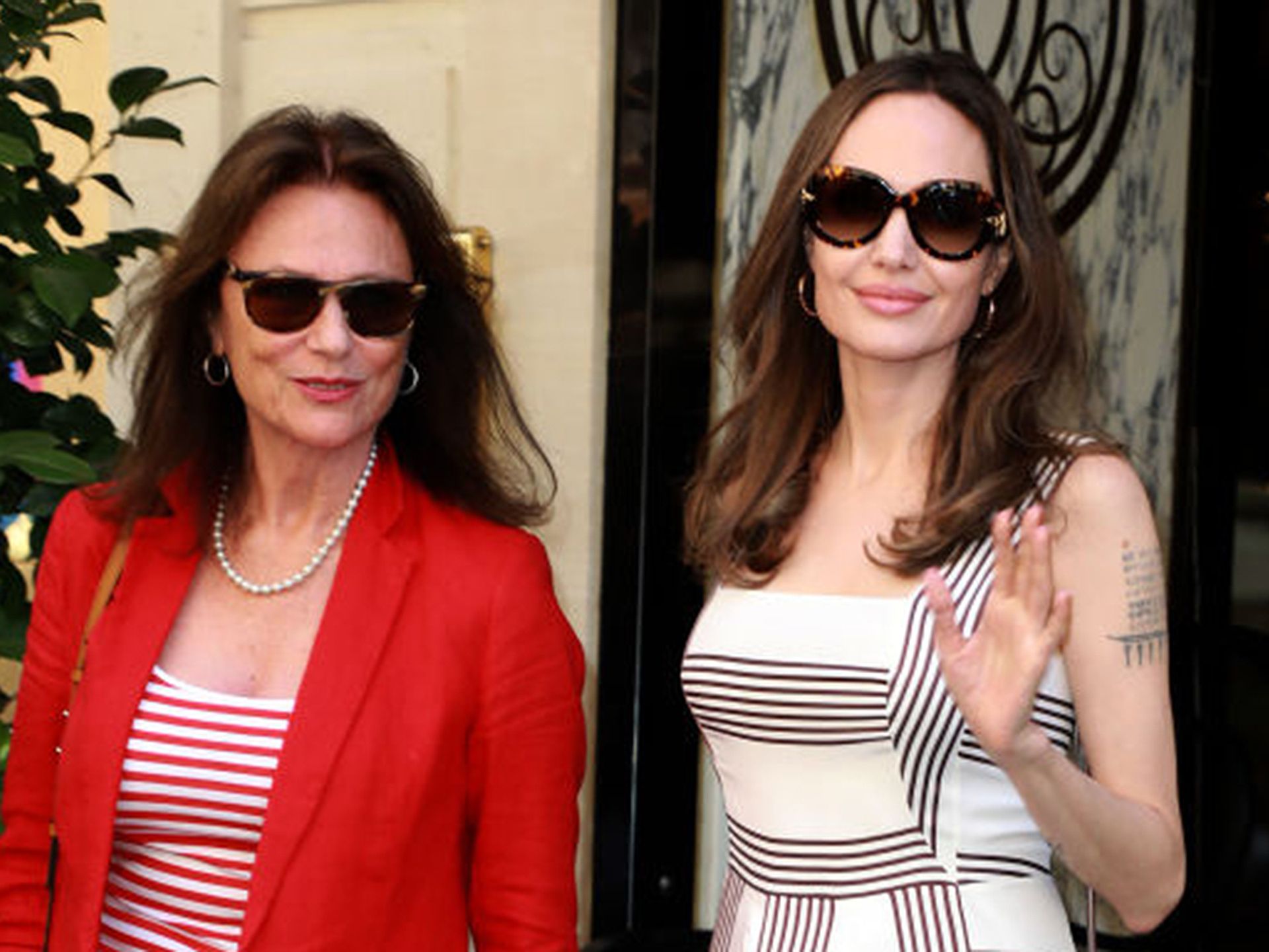 Angelina Jolie Bonds with Godmother Jacqueline Bisset in Paris