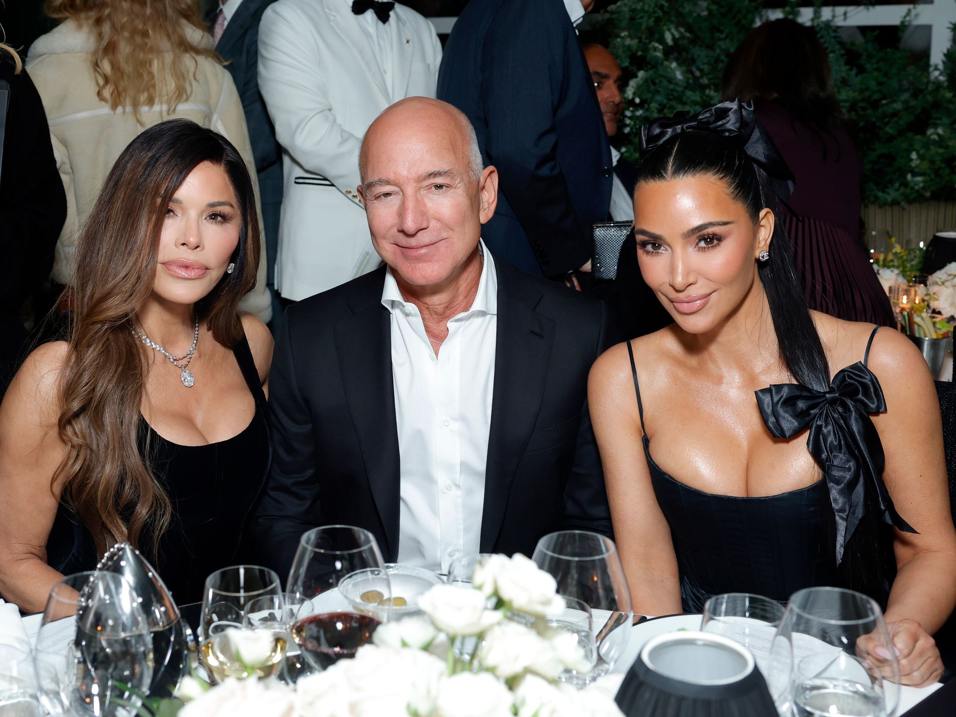 Lauren Sánchez and Kim Kardashian twin in chic black as they dine with Jeff  Bezos at star-studded Oscars party | HELLO!
