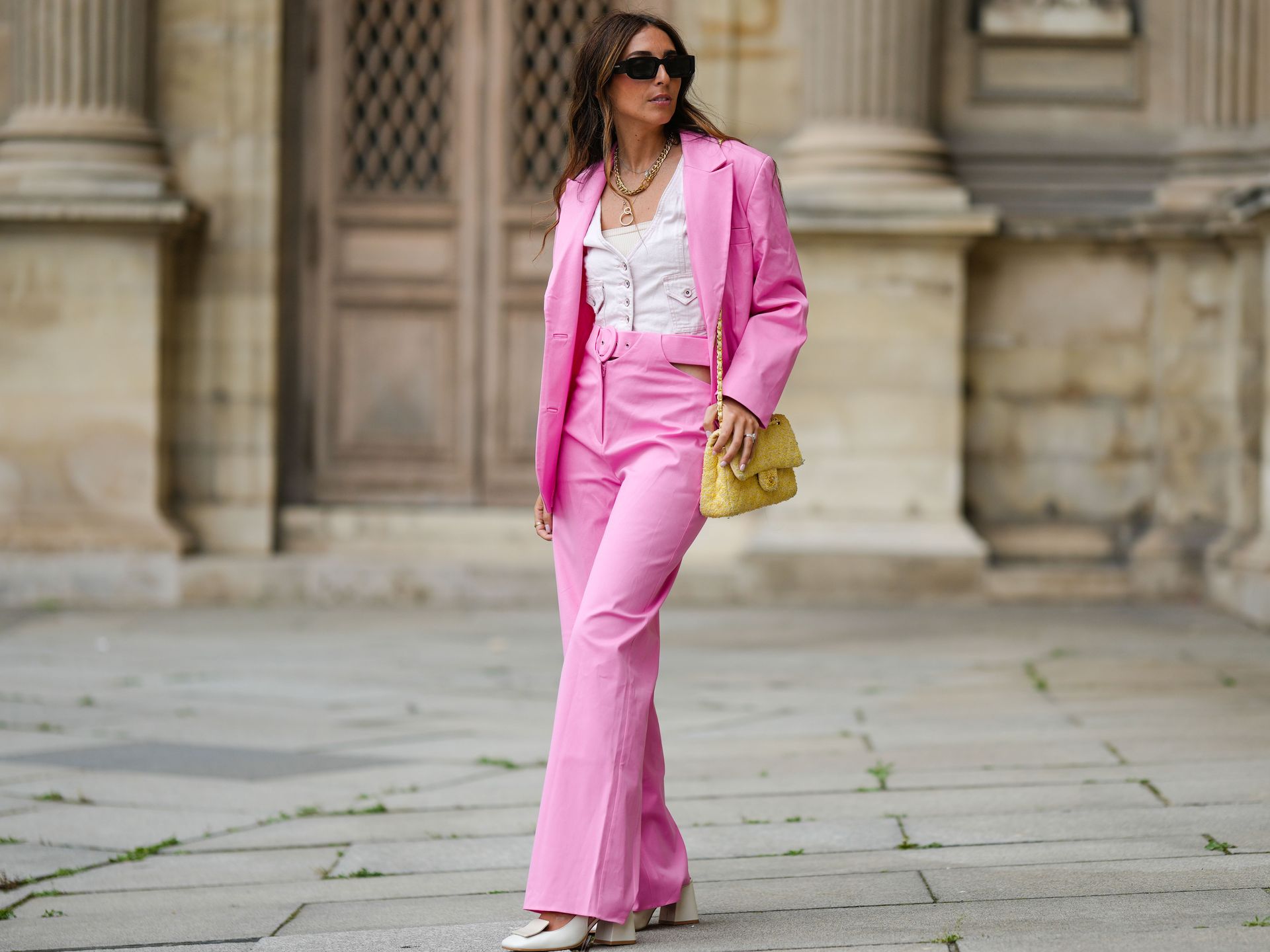 Summer Style Pink Slim Business 2 Piece Blazer Set Women Office