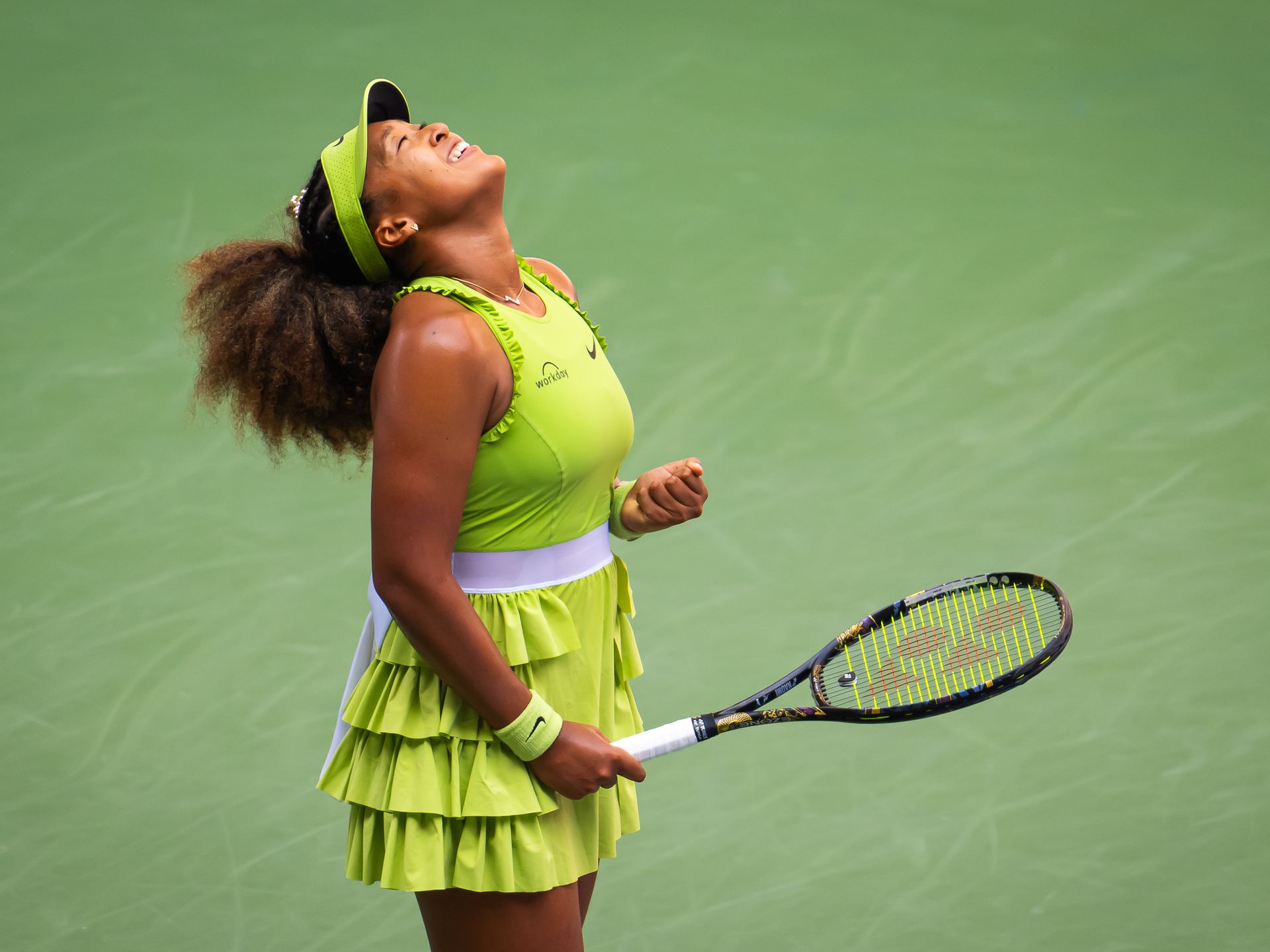 Naomi Osaka's custom 'brat summer' US Open tennis outfit is peak