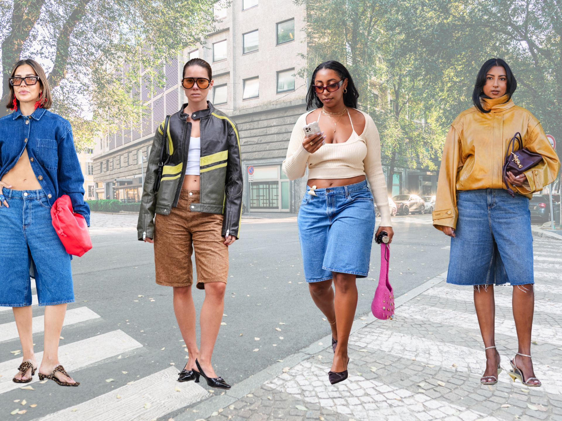Ameri HAILEY WAVE ART SKIRT（Jorts are Milan Fashion Week's