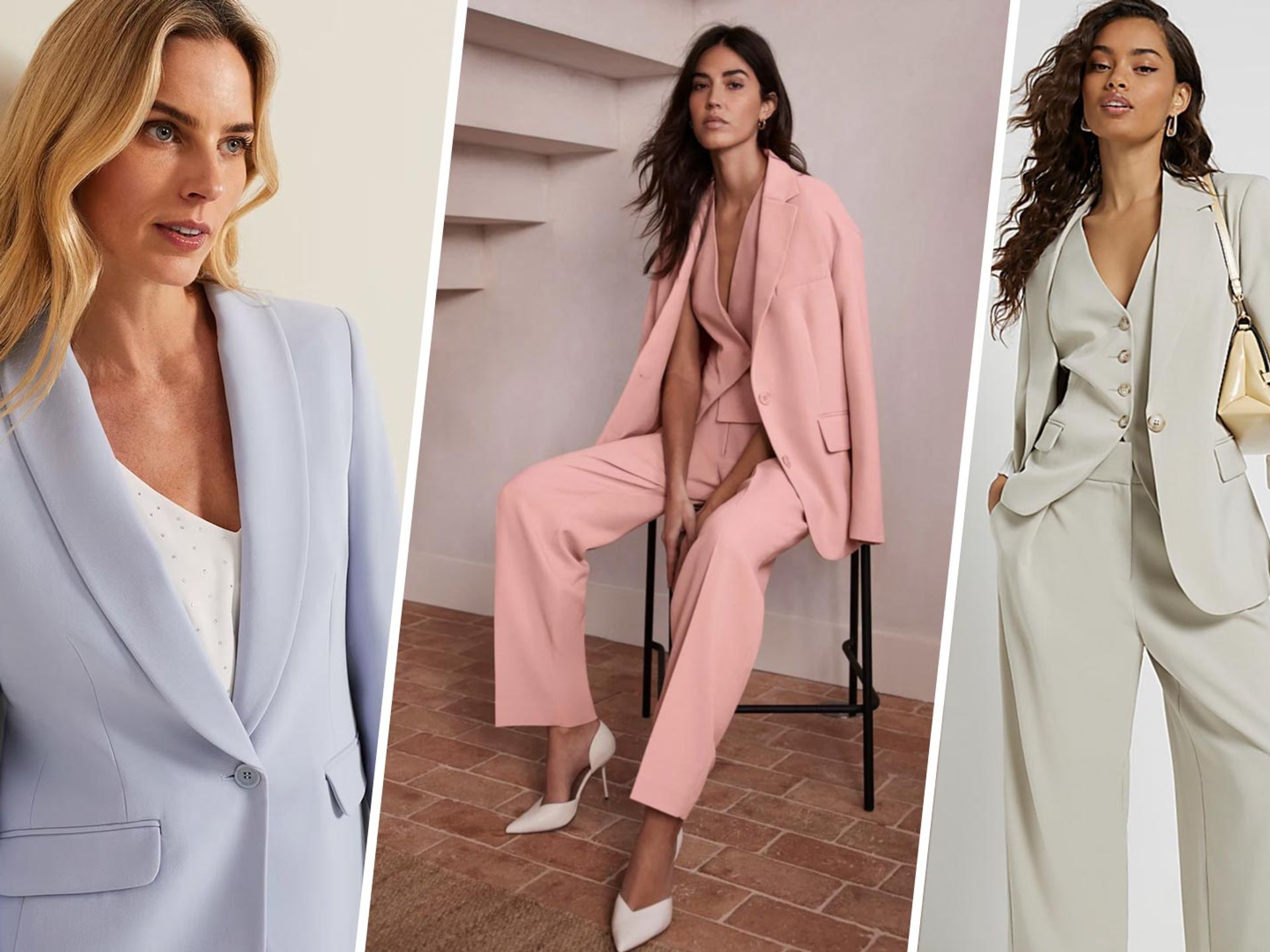 Grey Linen Suit for Women | Double Breasted Linen Suit | Nemer Saade
