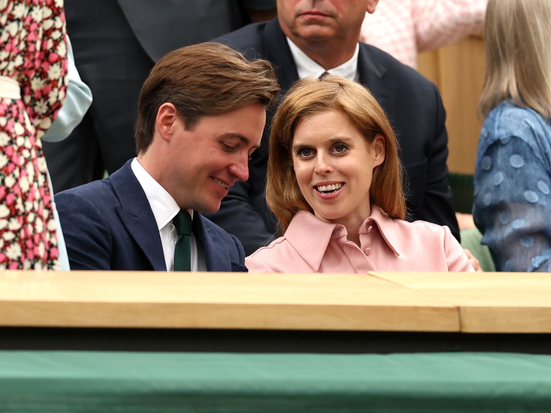 Princess Beatrice giggles with Edoardo Mapelli Mozzi during pre