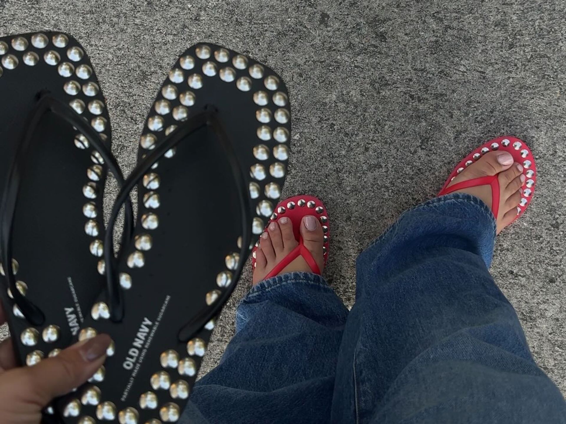 Studded flip flops are going to be everywhere this summer