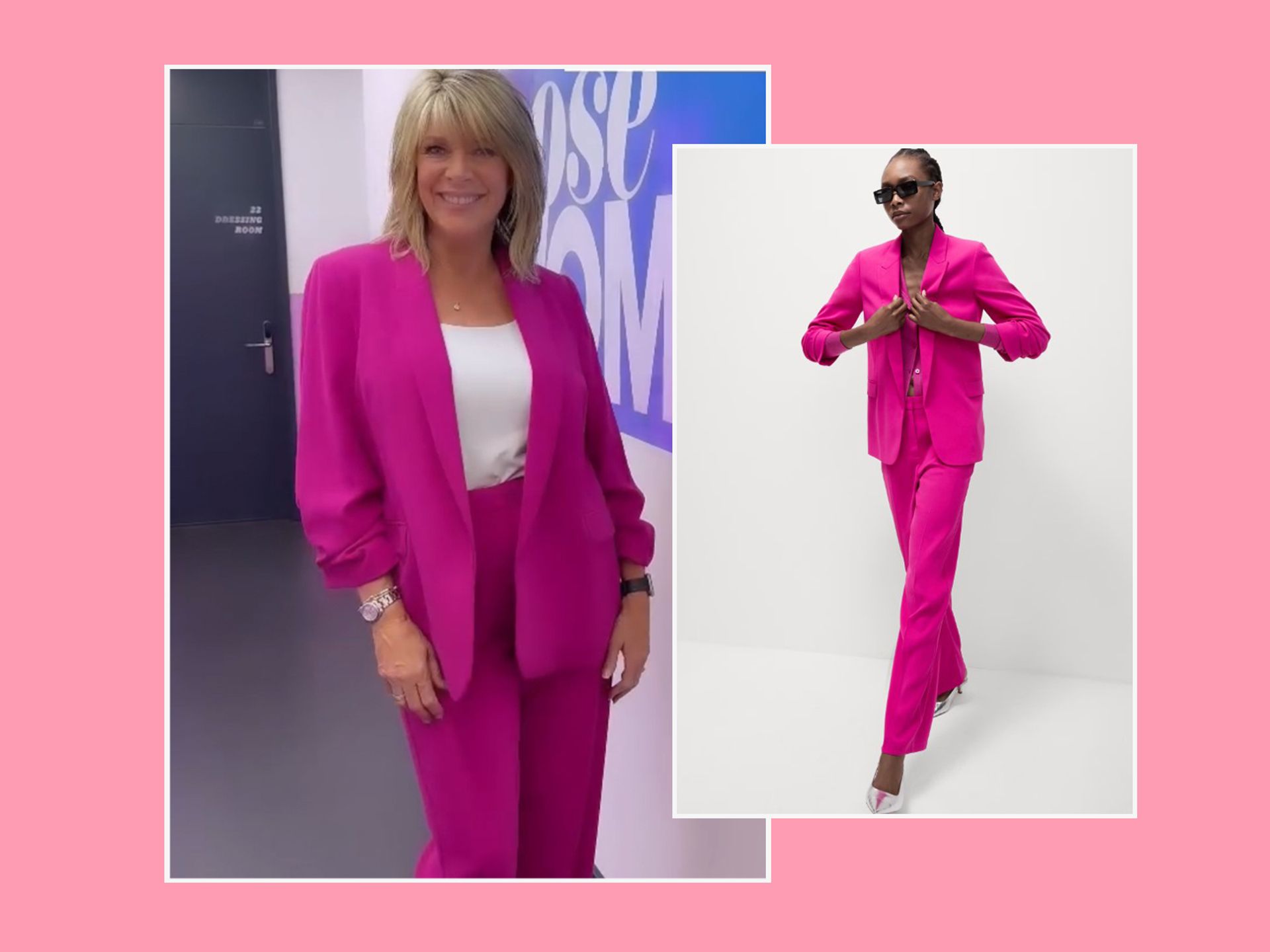 Ruth Langsford wows in Barbie pink Marks Spencer suit and it s seriously flattering HELLO