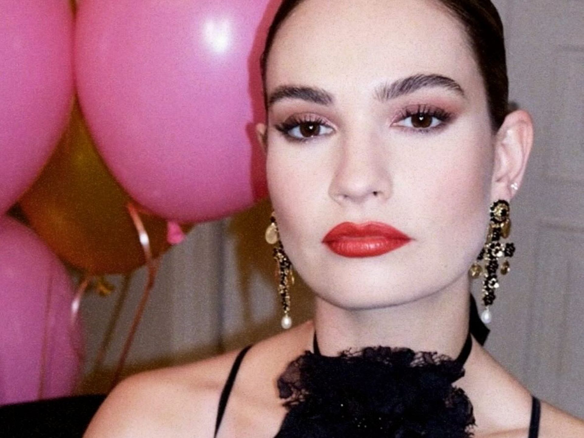 Lily James turns heads with daring sheer look at Dolce & Gabbana