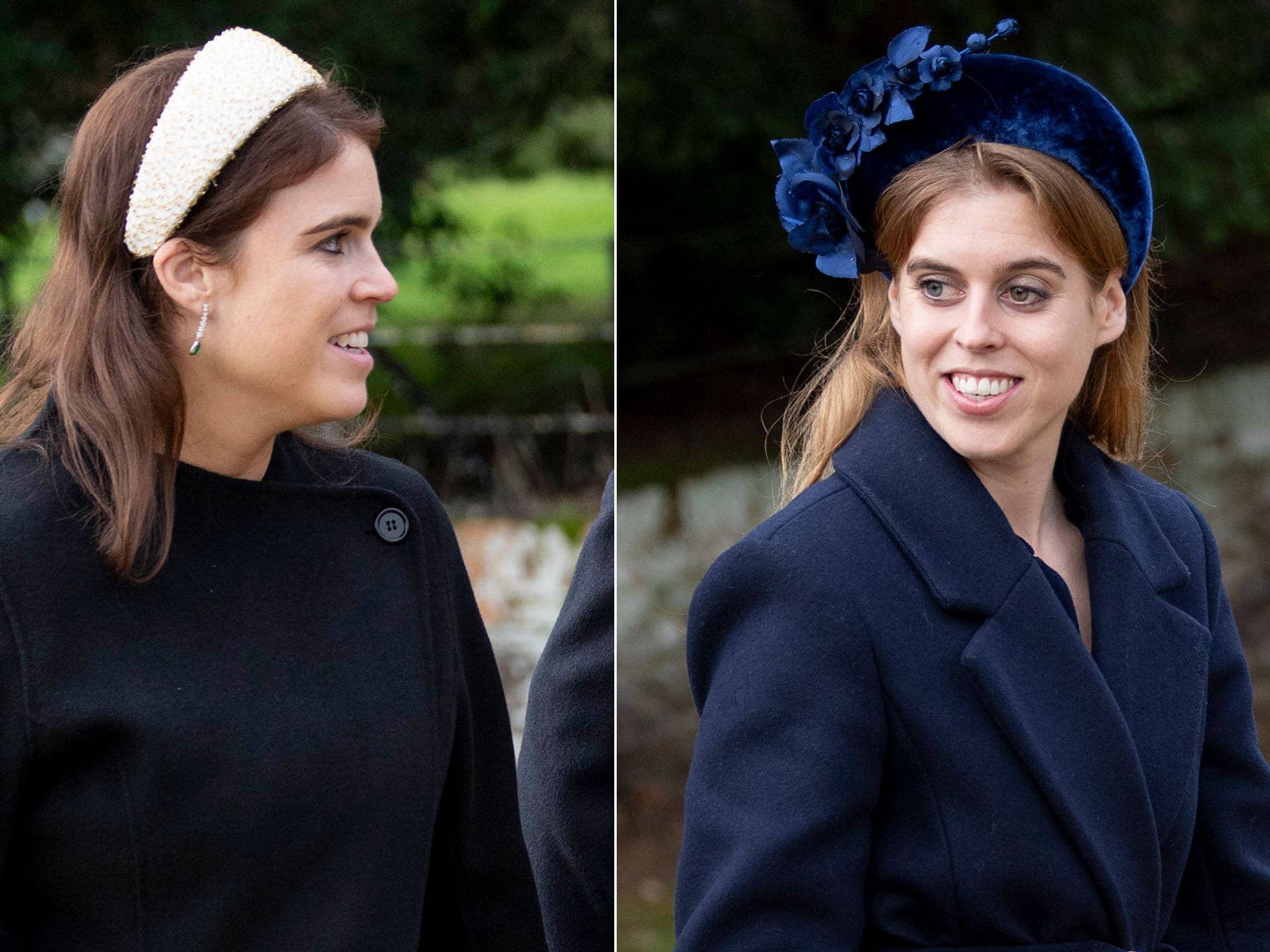 Princess Beatrice and Princess Eugenie twin in soothing looks