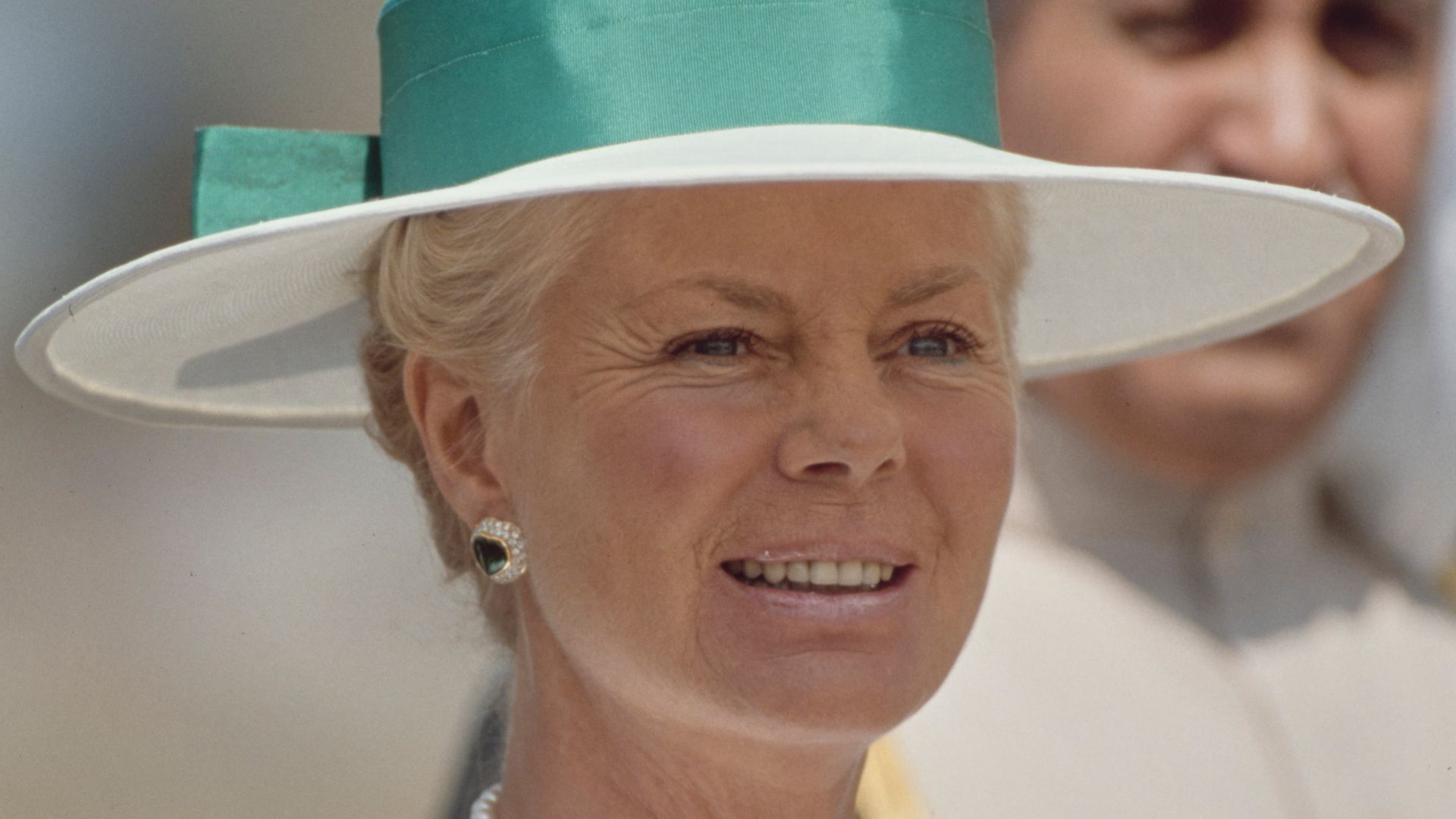 Duchess of Kent wearing green hat
