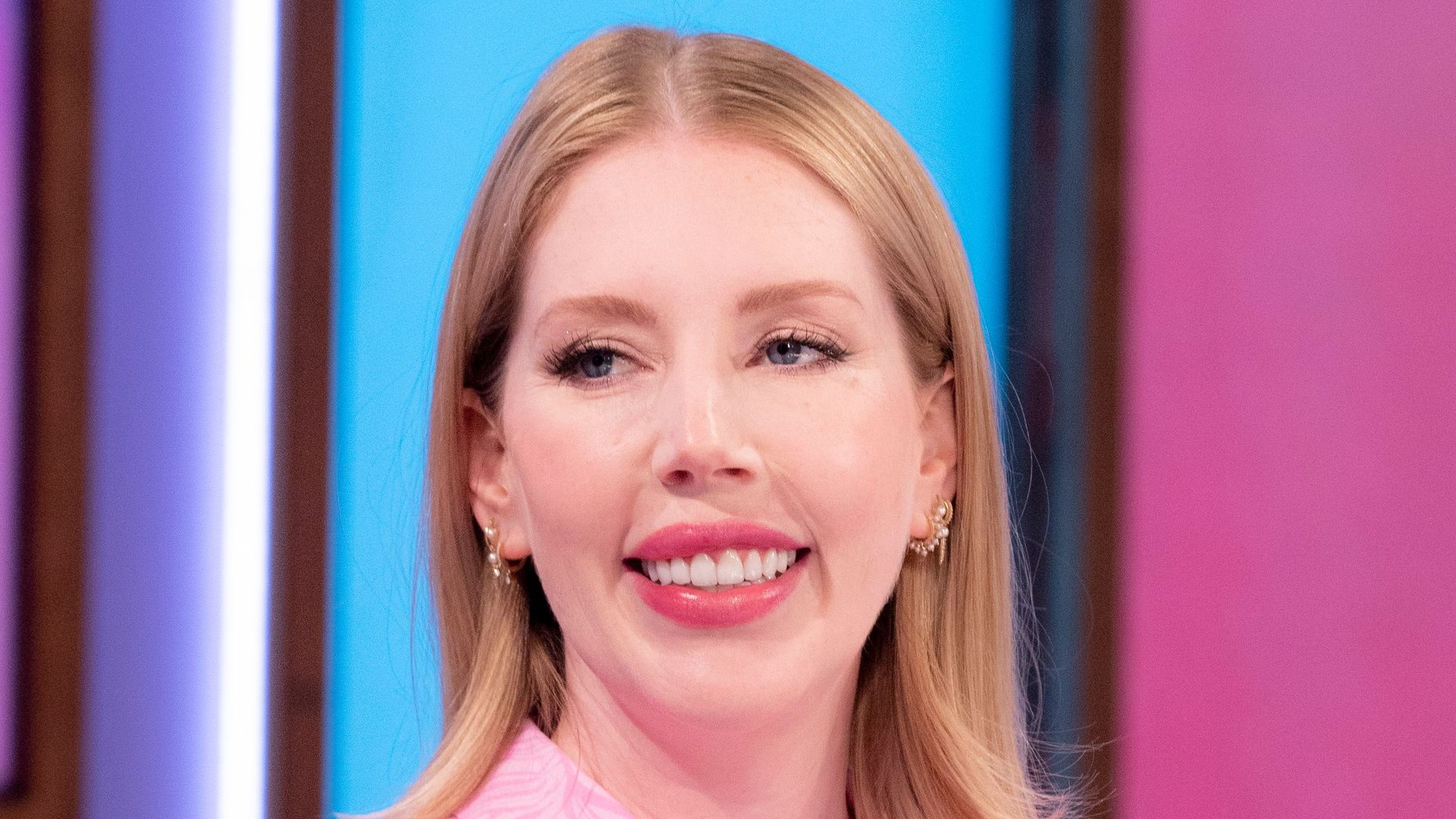 Katherine Ryan on Loose Women in pink dress