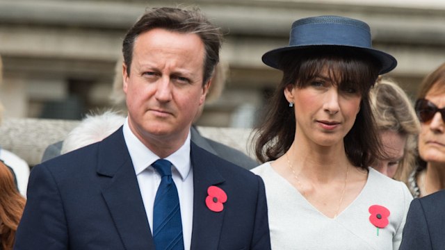 David Cameron and Samantha Cameron with straight faces