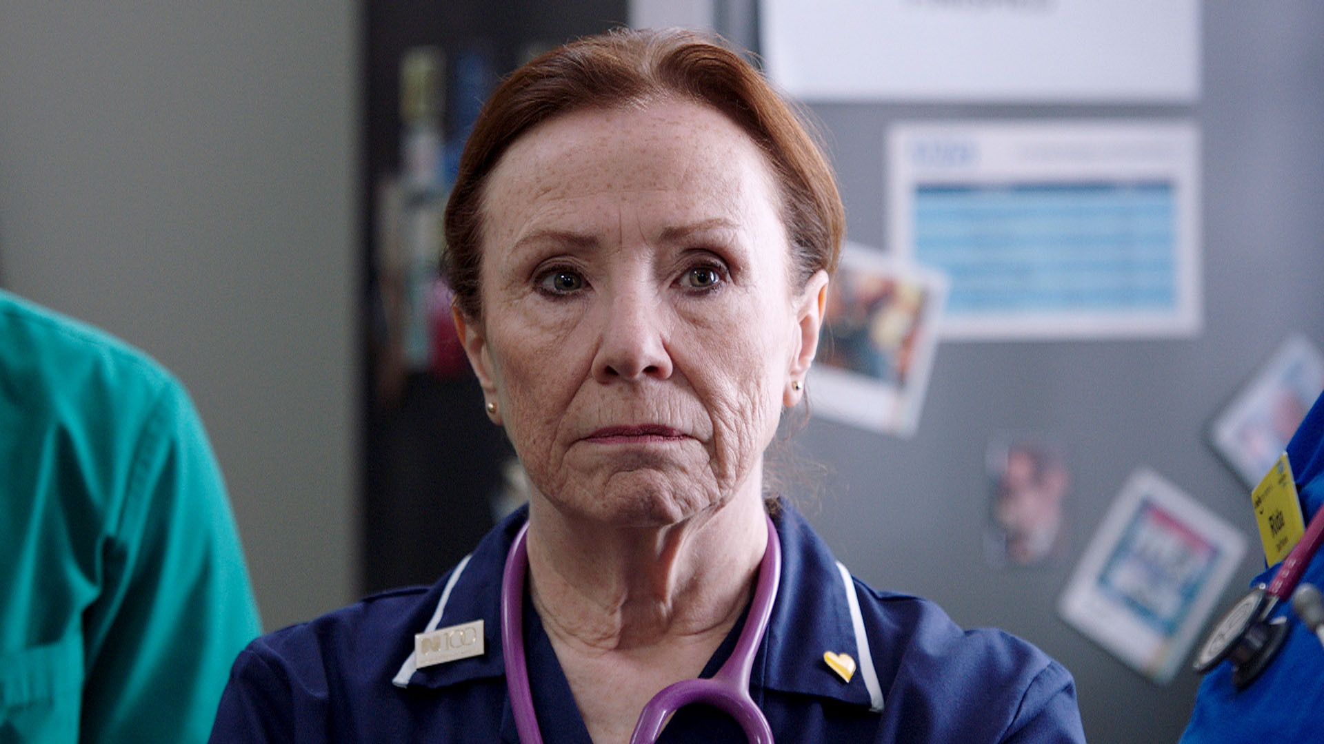Melanie Hill dans une image fixe de Casualty