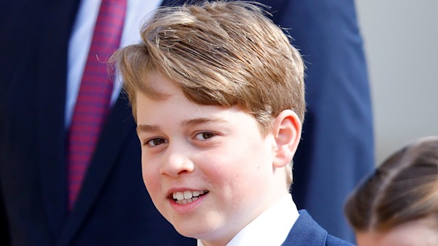 prince george smiling in blue suit