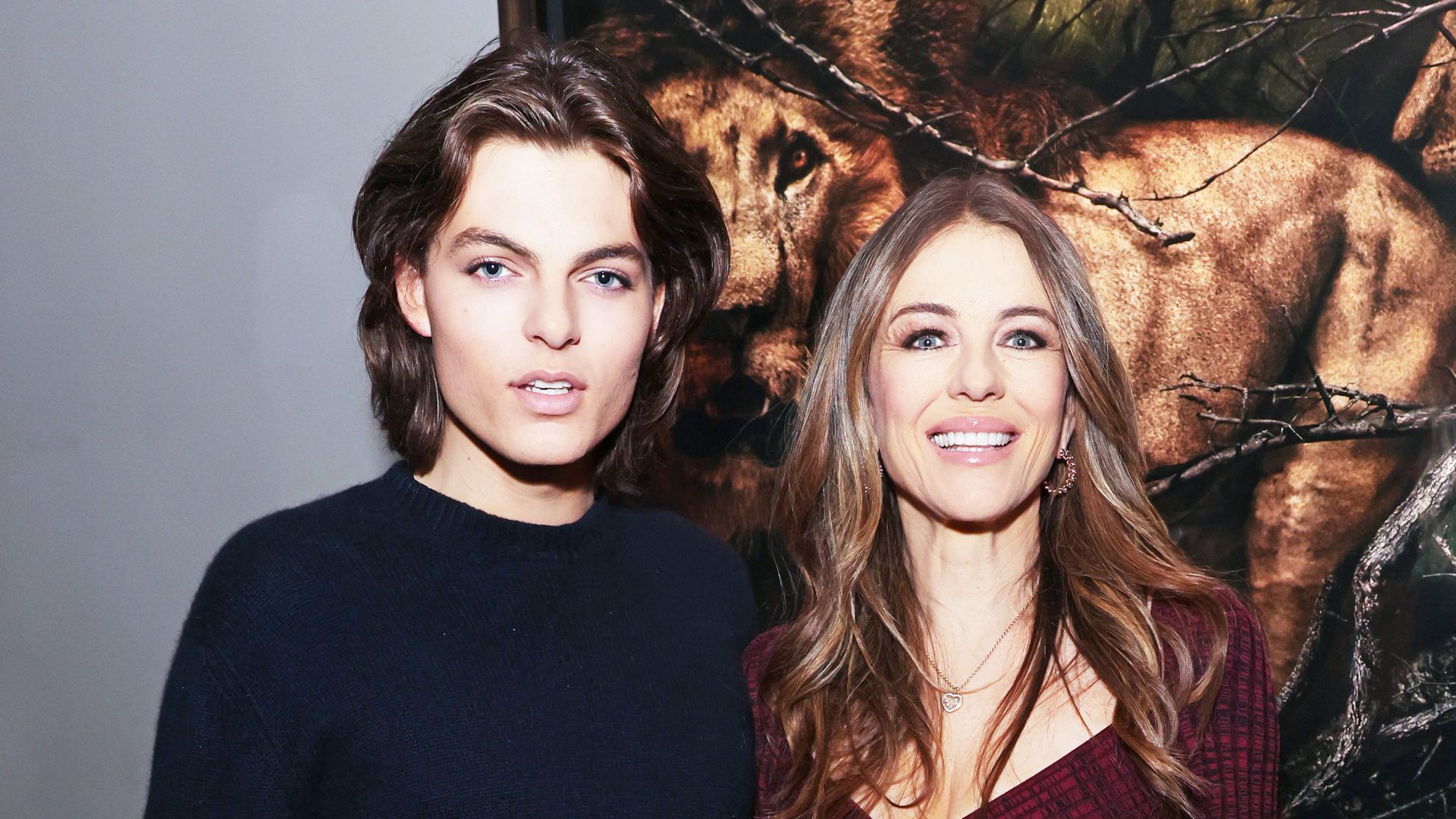 Elizabeth Hurley and her lookalike son Damian reveal they share each other's clothes