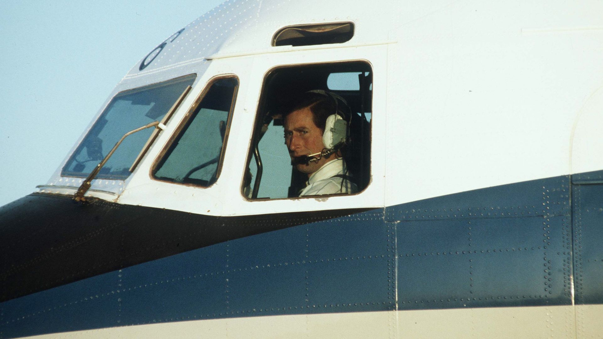 Prince Of Wales piloting a plane