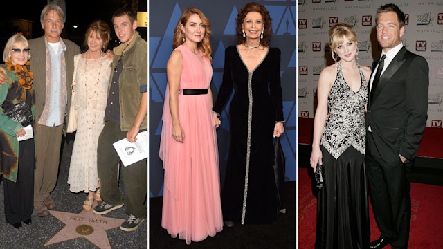 Mark Harmon with his mother Elyse Knox / Sasha Alexander with Sophia Loren / Michael Weatherly with Alexandra Breckenridge 