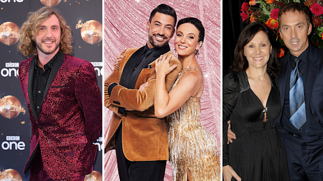 Seann Walsh, Giovanna Pernice, Amanda Abbington, Arlene Phillips, Bruno Tonioli split image