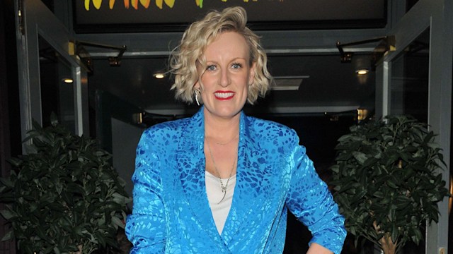 Steph McGovern in sparkly blue outfit