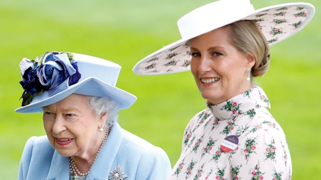 Queen Elizabeth II and Duchess Sophie at Royal Ascot at Ascot Racecourse on June 18, 2019