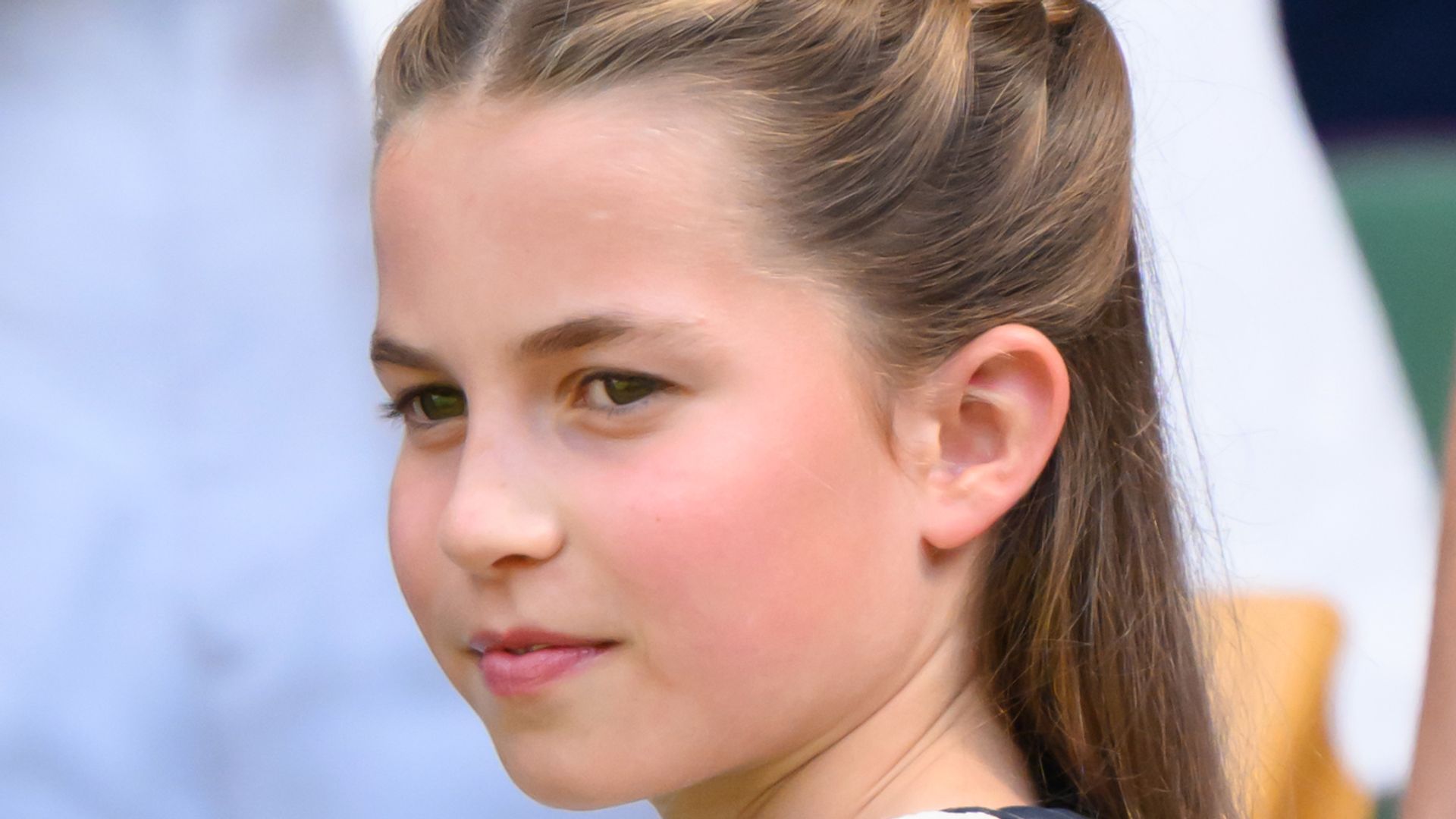 Princess Charlotte of Wales attends day fourteen of the Wimbledon Tennis Championships at the All England Lawn Tennis and Croquet Club on July 13, 2025 in London