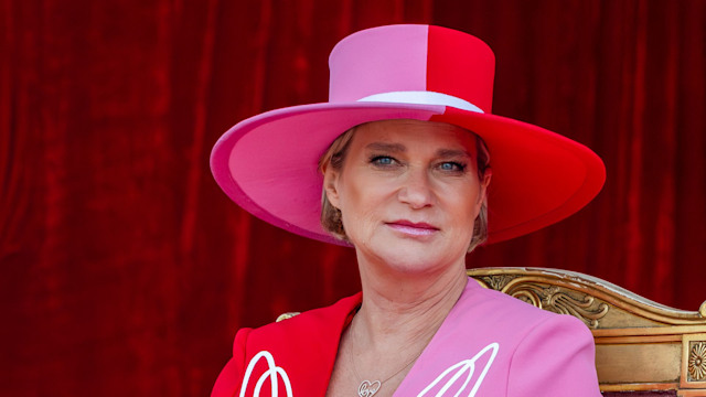 Princess Delphine of Belgium attends the military and civil parade during the Belgian national day on July 21, 2024 in Brussels, Belgium.