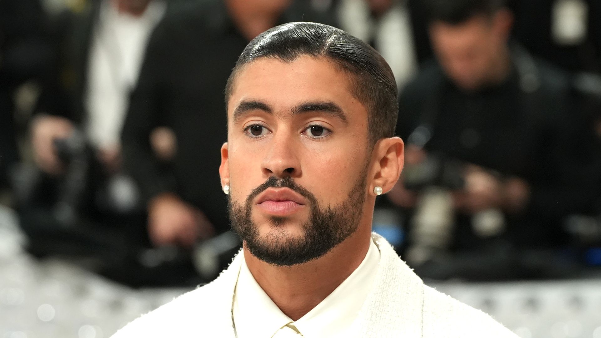 Bad Bunny attends The 2023 Met Gala Celebrating "Karl Lagerfeld: A Line Of Beauty" at The Metropolitan Museum of Art on May 01, 2023 in New York City.