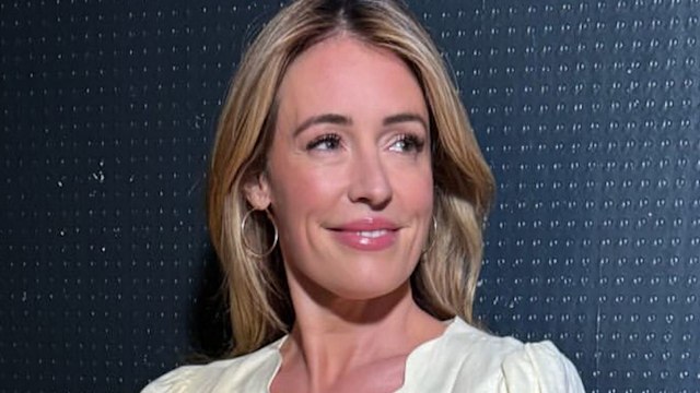 cat deeley wearing mint velvet