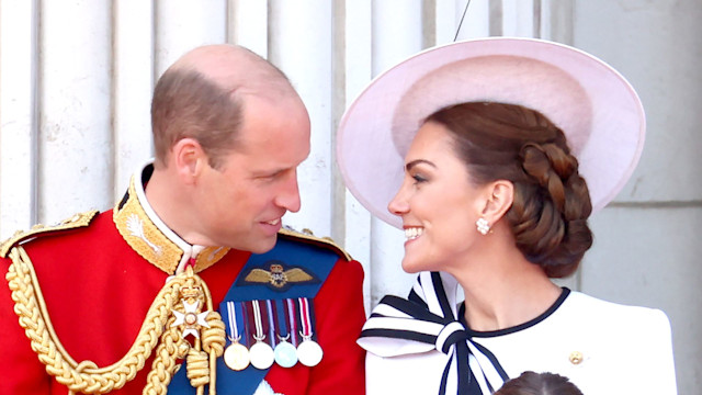 Prince William and Kate Middleton looking at each other