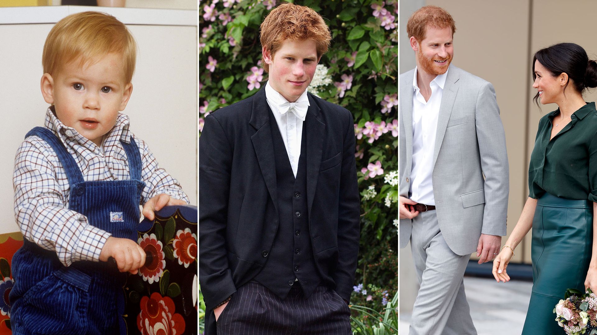 Prince Harry as a baby, at school and with Meghan Markle