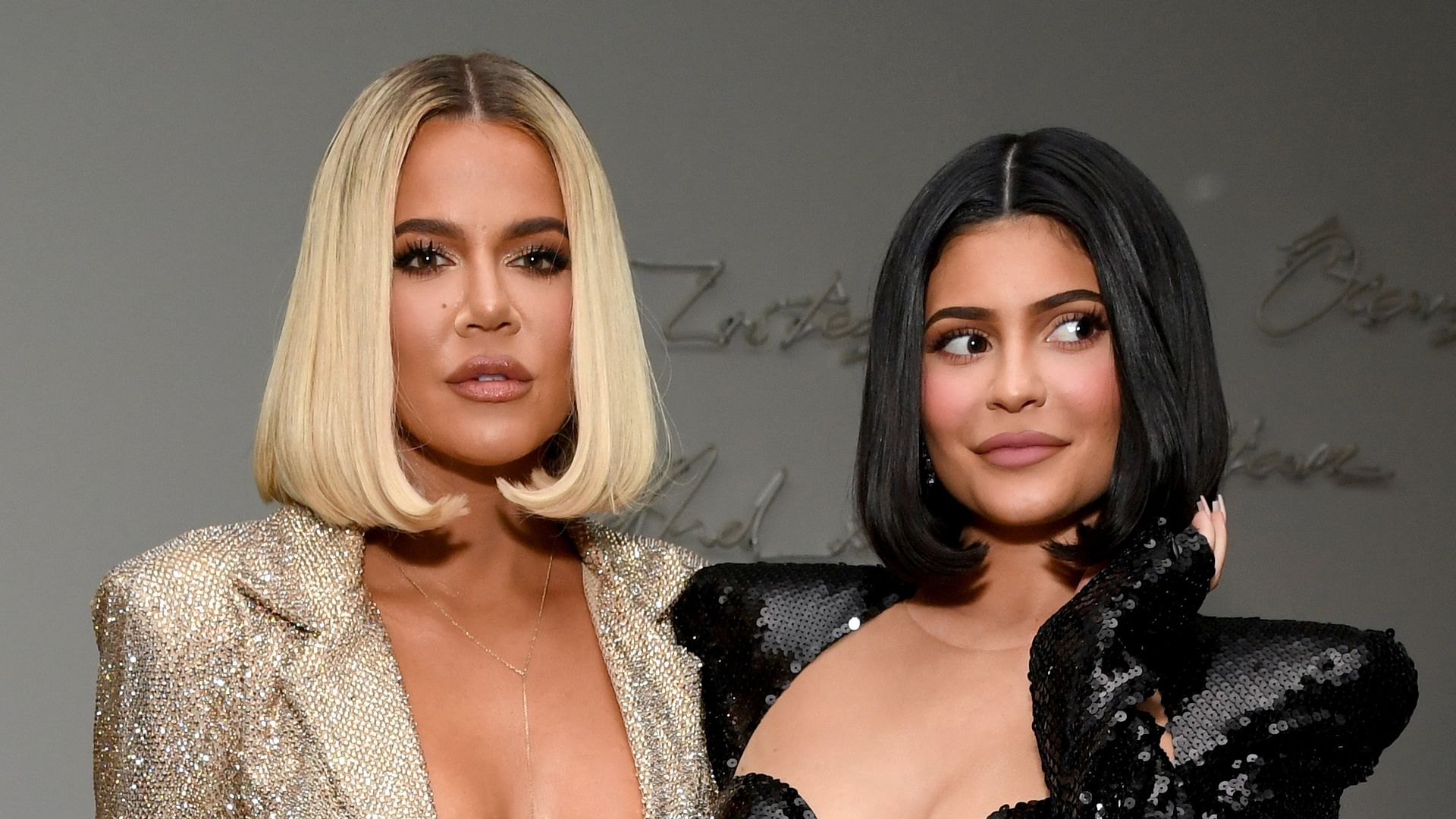Khloe Kardashian and Kylie Jenner attend Sean Combs 50th Birthday Bash presented by Ciroc Vodka on December 14, 2019 in Los Angeles, California