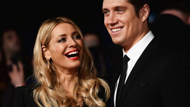Tess Daly is a retro dream with 70s hair on date night with Vernon Kay