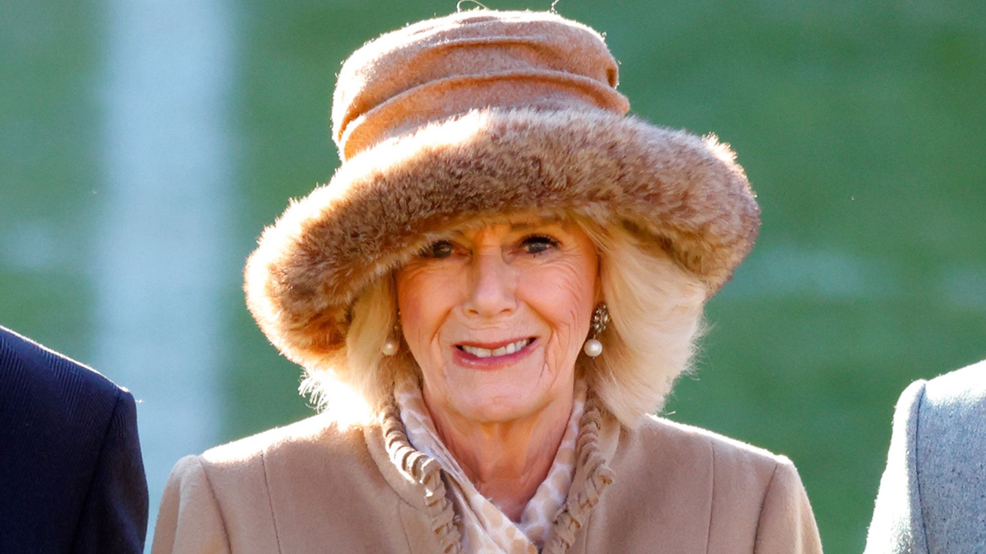 Queen Consort Camilla dons sparkling festive accessory for royal Christmas gathering