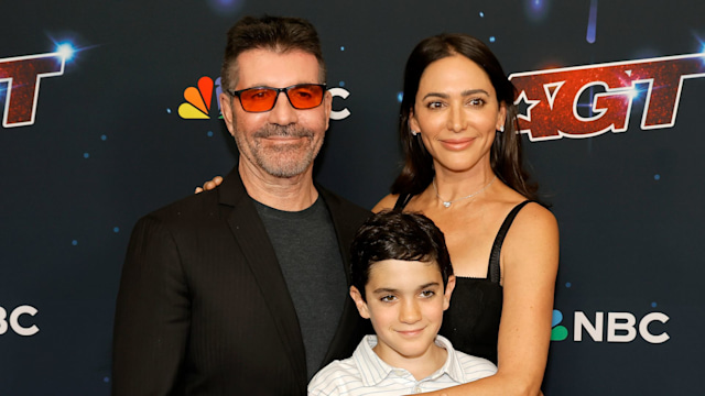 Simon Cowell and Lauren Silverman attend the Red Carpet for America's Got Talent Season 18 Finale with son Eric