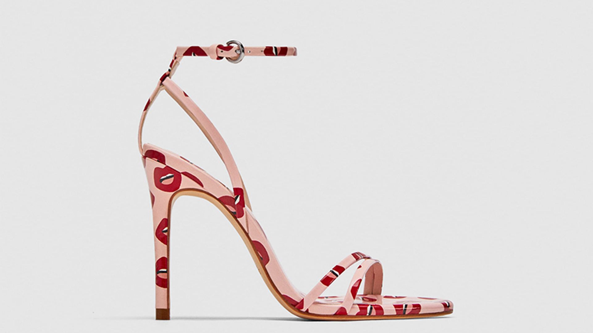 ZARA lip printed pink high heel sandals are available online now | HELLO!