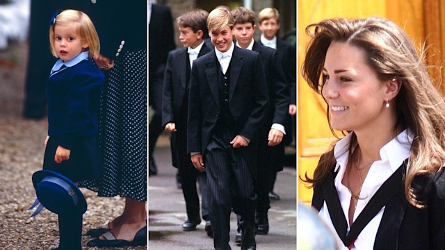 Princess Beatrice and Prince William at school, Kate at her graduation