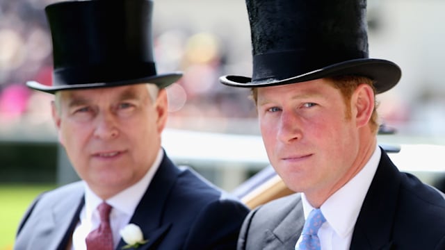 Prince Harry and Prince Andrew in top hats