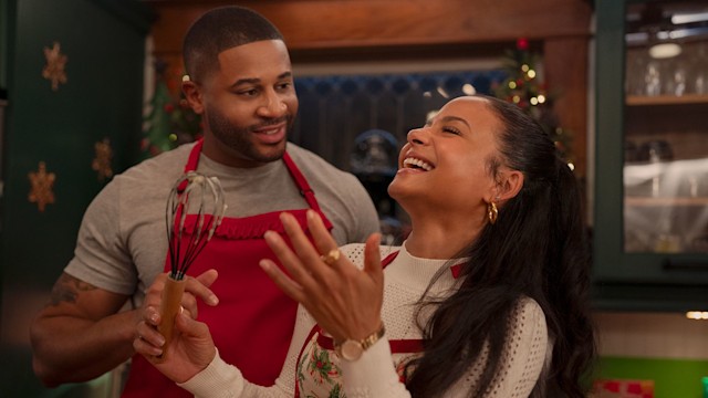 Christina Milian and Devale Ellis in Meet Me Next Christmas 