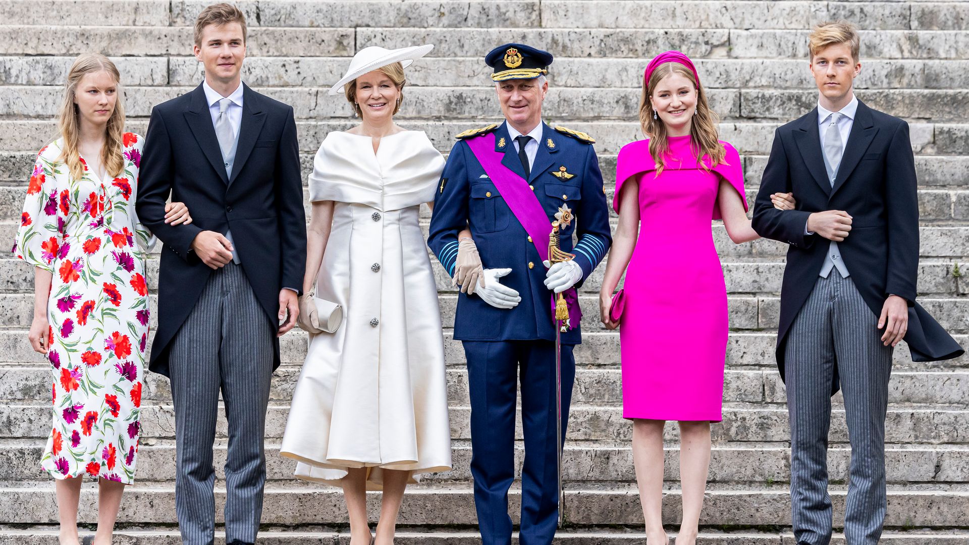 Prince Emmanuel, 19, pictured on crutches during royal family trip