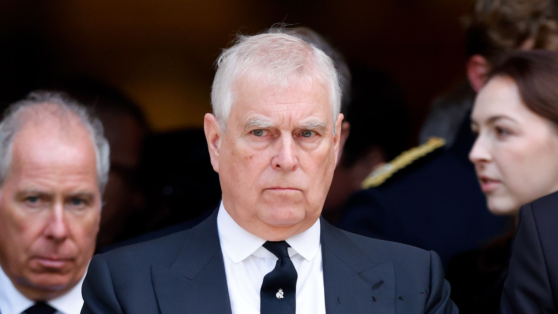 Prince Andrew at the Duchess of Kent's Requiem Mass service at Westminster Cathedral on September 16