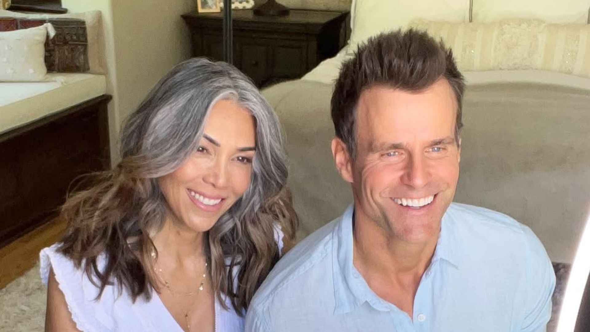 Cameron Mathison and ex-wife Vanessa in a bedroom