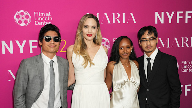 The actress walked the red carpet at Lincoln Center's Alice Tully Hall alongside her daughter Zahara, 19, and sons Maddox, 23, and Pax, 20.