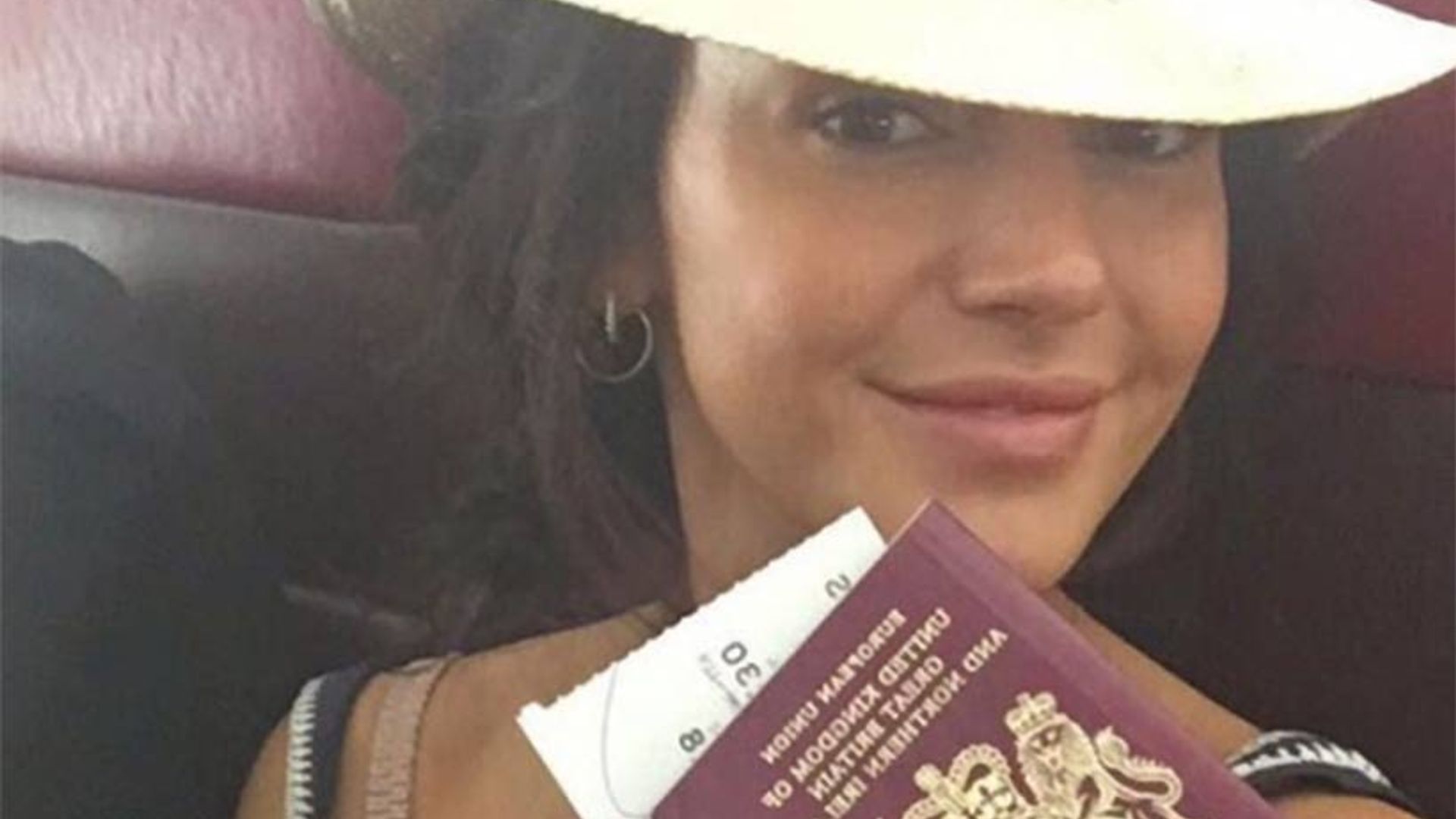 Michelle Keegan plane passport
