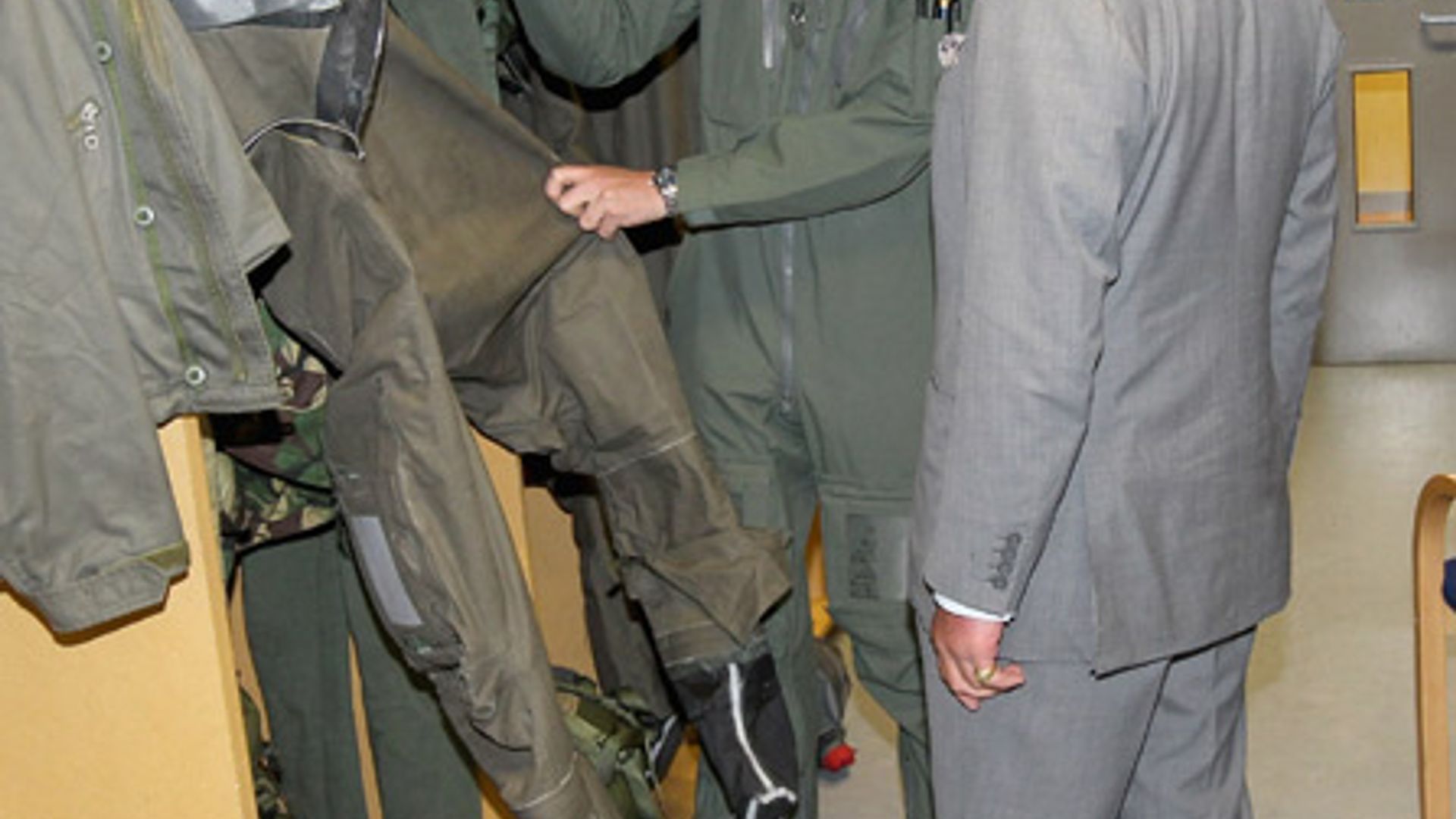 William shows his dad around the RAF base he calls home