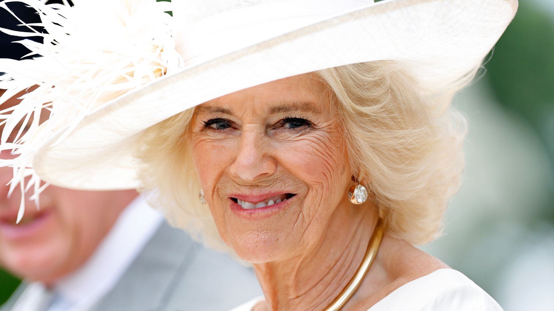 Queen Camilla makes a statement in sustainable sketch-print dress