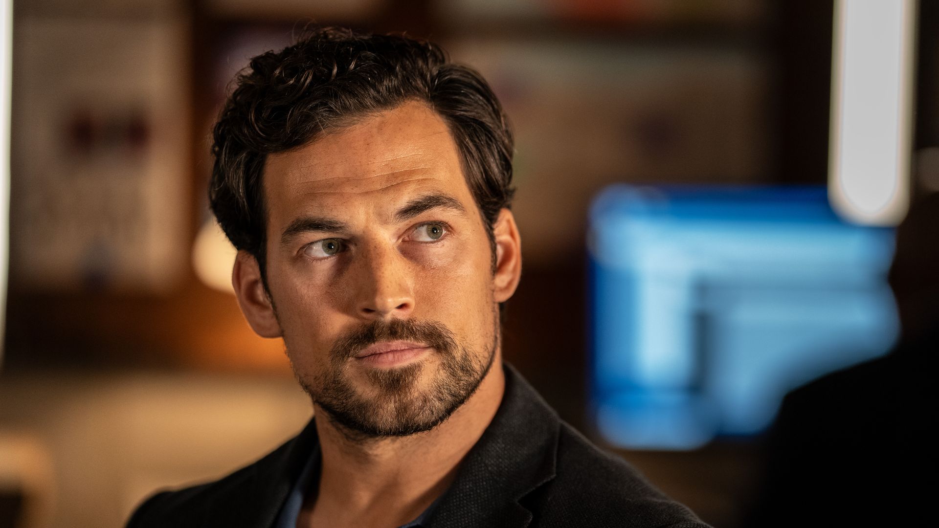 close-up of man in office