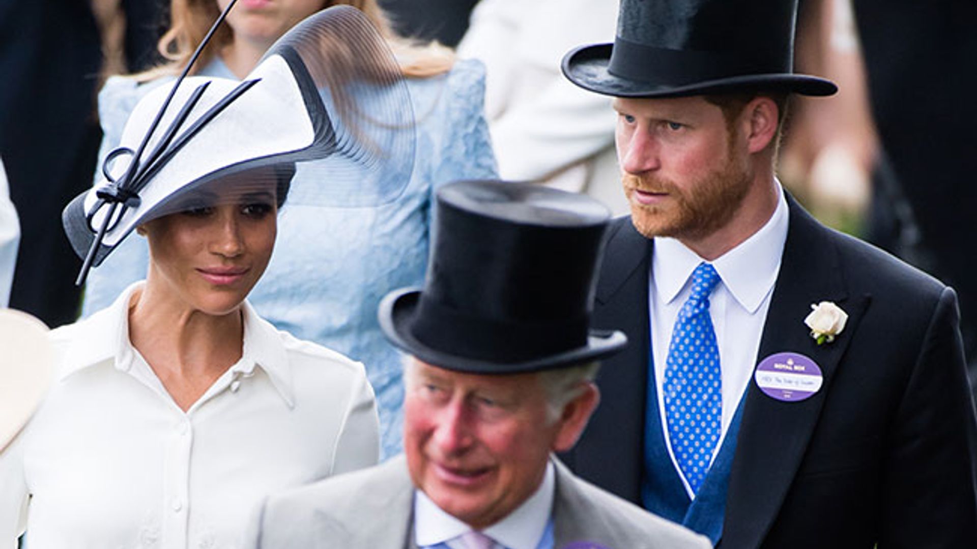 Prince Harry and Meghan with Charles at Ascot