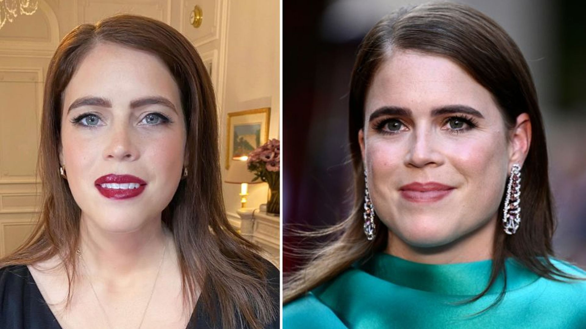 Side by side photo of Princess Eugenie