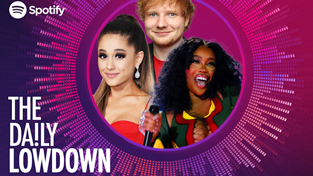 Ariana Grande, Ed Sheeran and SZA in Daily Lowdown logo