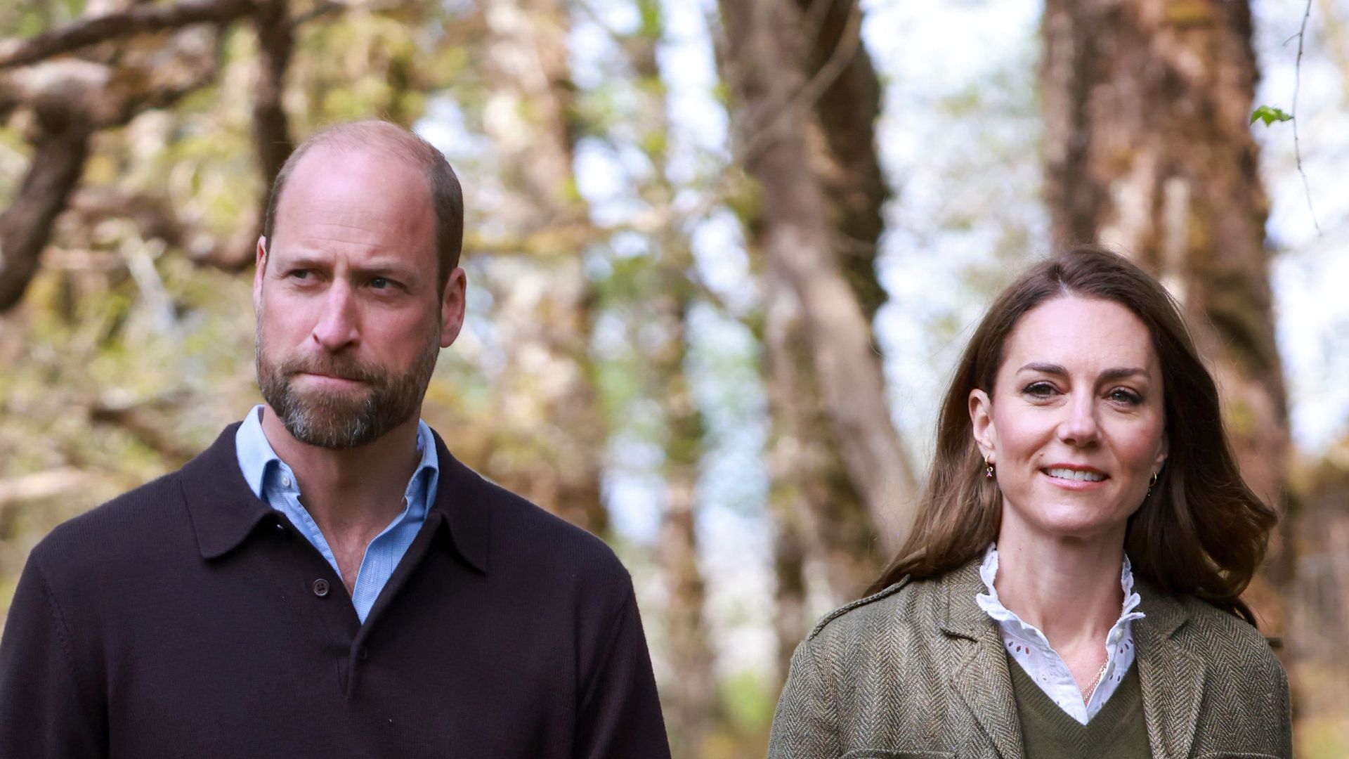 william and kate walking through forest 
