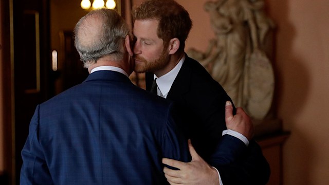 prince harry kisses prince charles